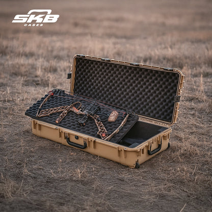 SKB Cases Waterproof Double Bow/Short Rifle Case Durable Protection, Desert Tan - 422023