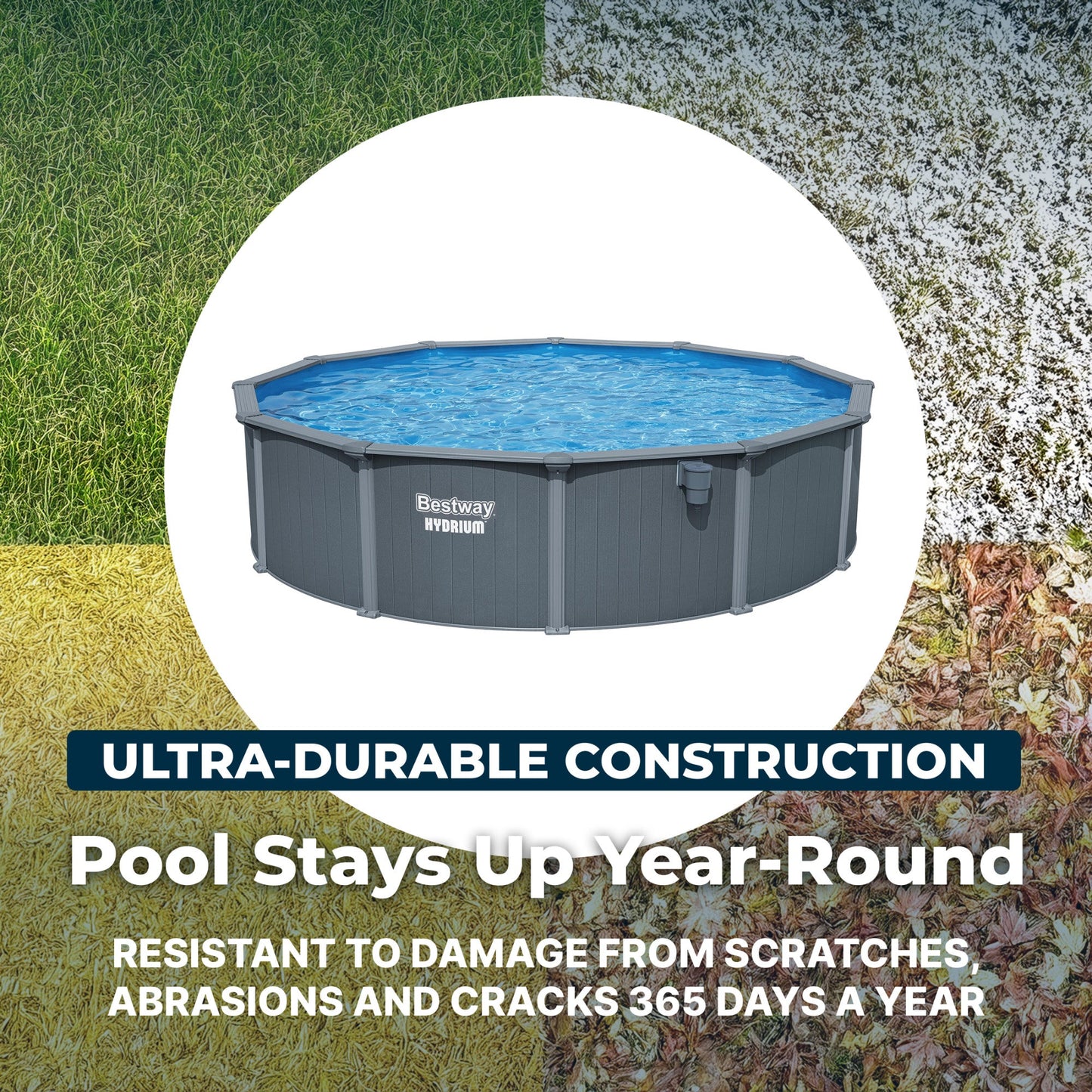 Bestway Hydrium 18' x 52" Round Steel Wall Above Ground Pool Set - 423396