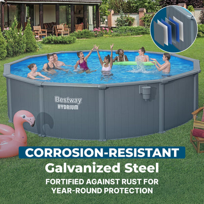 Bestway Hydrium 18' x 52" Round Steel Wall Above Ground Pool Set - 423396