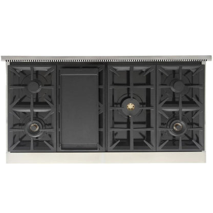 Kucht Professional 48" 6.7 cu. ft. Propane Gas Range in Black with Silver Accents, KFX480/LP-BK - KFX480/LP-BK