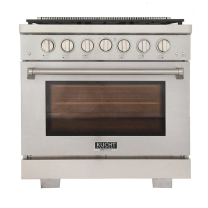 Kucht Professional 36" 5.2 cu. ft. Natural Gas Range in Stainless Steel with True Simmer Burners, KFX3600X-S - KFX3600X-S