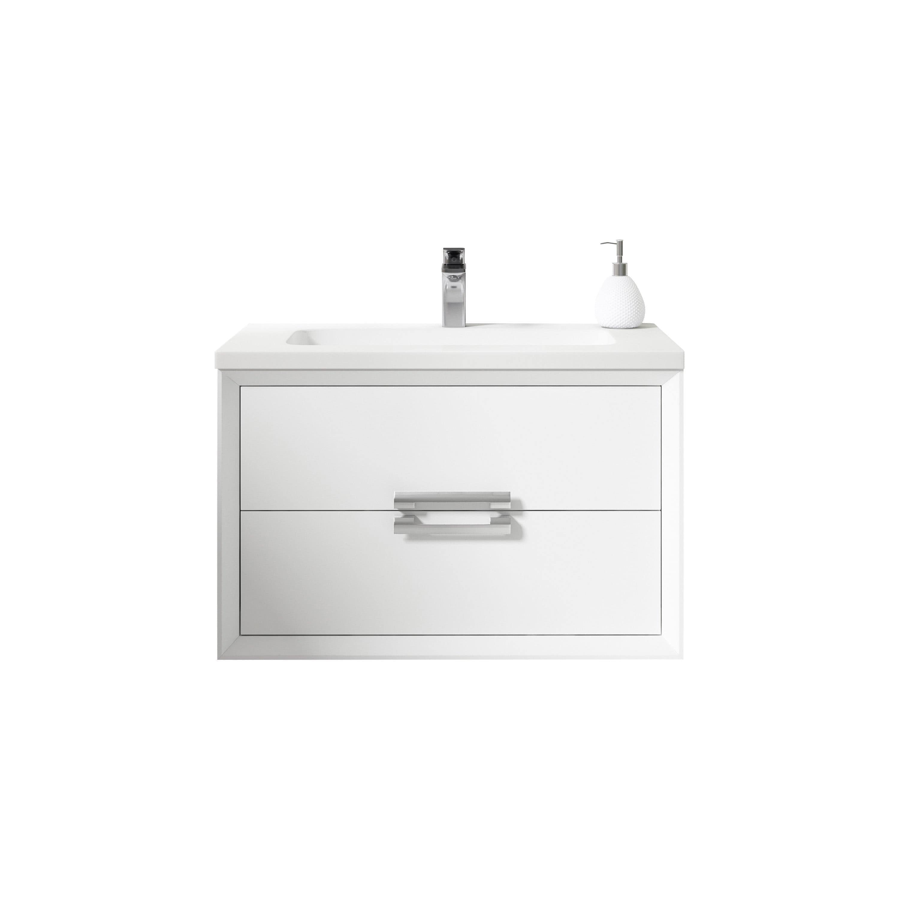 Lucena Bath 40" Décor Tirador Floating Vanity in White, Black, Gray or White and Silver. - Backyard Provider