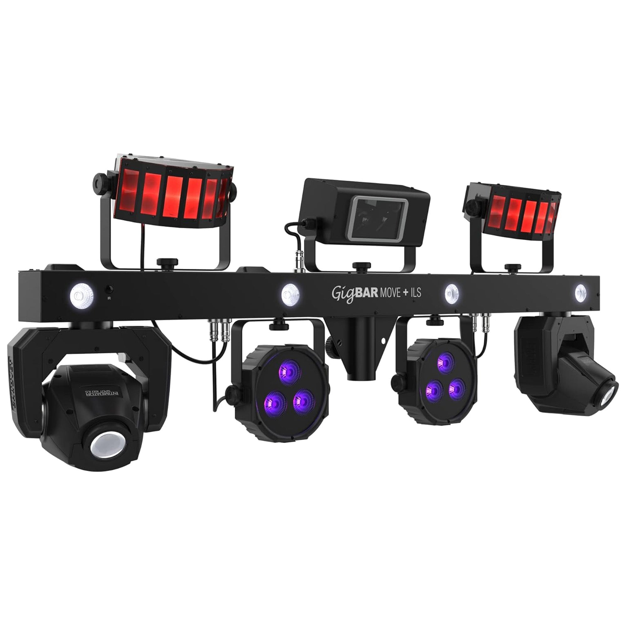 CHAUVET DJ 5-in-1 LED Lighting System on Single Bar Compatible with ILS, Black - 424852