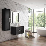 Lucena Bath 40" Décor Tirador Floating Vanity in White, Black, Gray or White and Silver. - Backyard Provider