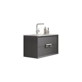 Lucena Bath 32" Décor Tirador Floating Vanity in White, Black, Gray or White and Silver. - Backyard Provider