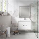 Lucena Bath 32" Décor Tirador Floating Vanity in White, Black, Gray or White and Silver. - Backyard Provider