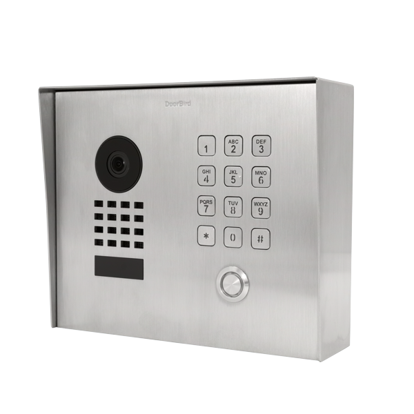 DoorBird D1101KH Classic Surface-Mount IP Video Intercom, 1 Call Button in Stainless Steel V4A