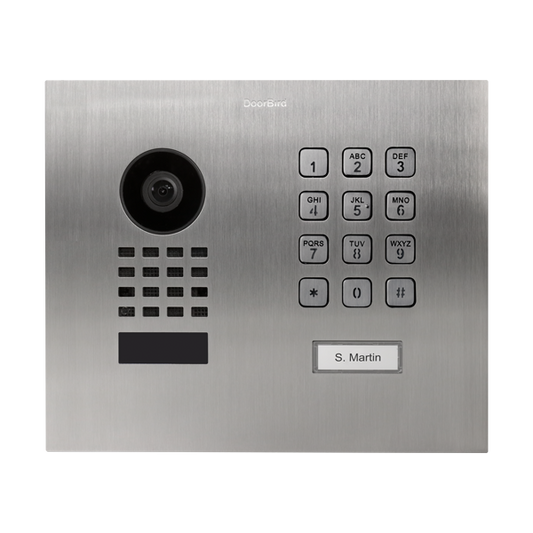 DoorBird D1101KH Modern Flush-Mount IP Video Door Station, 1 Call Button in Stainless Steel V2A