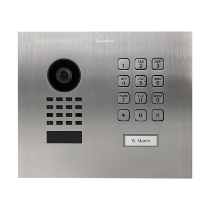 DoorBird D1101KH Modern Flush-Mount IP Video Door Station, 1 Call Button in Stainless Steel V4A