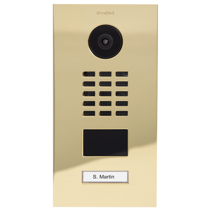 DoorBird D2101V IP Video Door Station, 1 Call Button in Brass