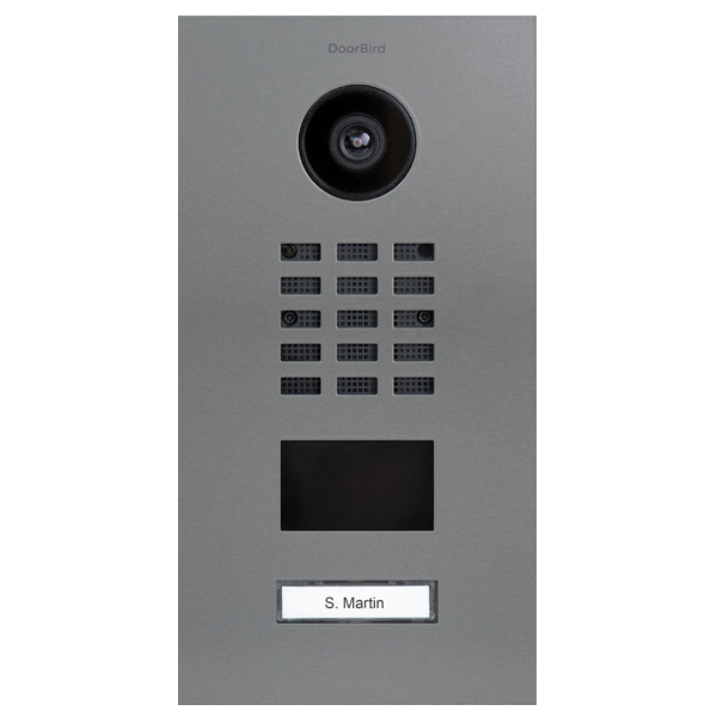 DoorBird D2101V IP Video Door Station, 1 Call Button in Grey Aluminium, RAL 9007 - 423870574