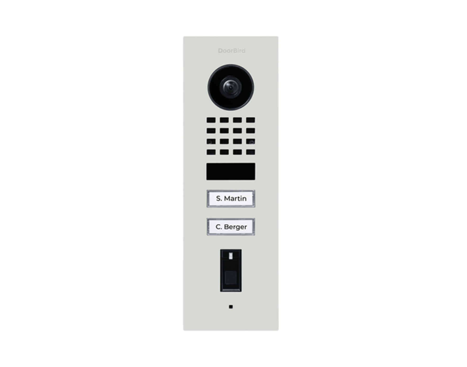 DoorBird D1102FV-F Fingerprint 50 Flush-Mount IP Video Door Station, 2 Call Button in Traffic White, RAL 9016 - 423873599