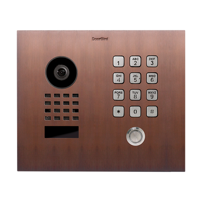 DoorBird D1101KH Classic Flush-Mount IP Video Door Station, 1 Call Button in Architectural Bronze
