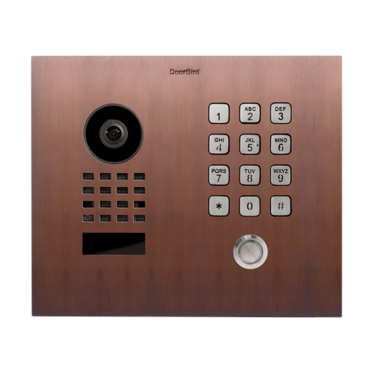 DoorBird D1101KH Classic Flush-Mount IP Video Door Station, 1 Call Button in Architectural Bronze