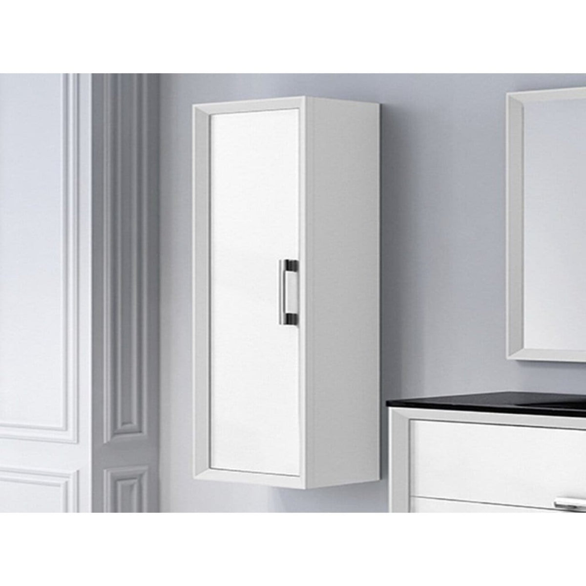 Lucena Bath DÃ©cor Tirador Tall Unit in White, Black, Gray or White an ...