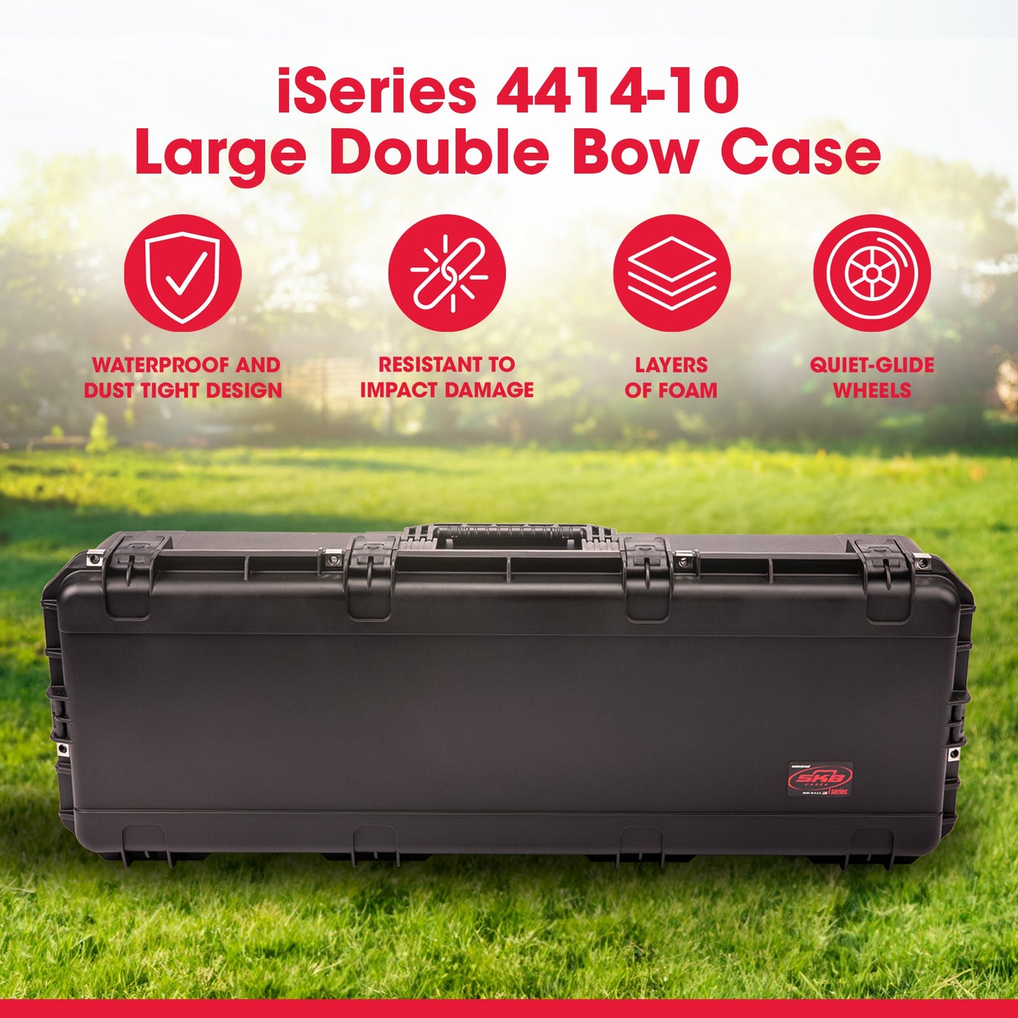 SKB Cases iSeries 3i-4414-10DB Large Double Bow Case with Hard Plastic Exterior - 429779