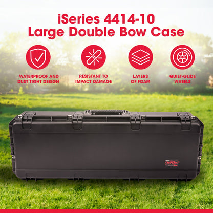 SKB Cases iSeries 3i-4414-10DB Large Double Bow Case with Hard Plastic Exterior - 429779