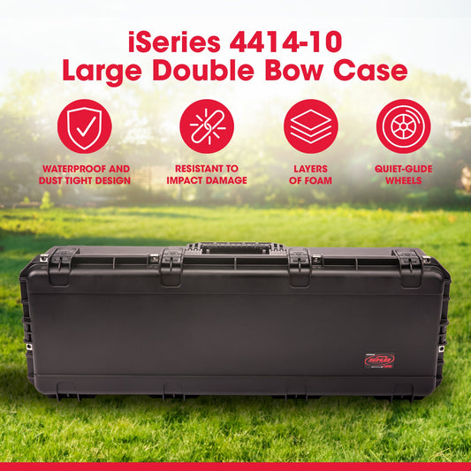 SKB Cases iSeries 3i-4414-10DB Large Double Bow Case with Hard Plastic Exterior - 429779