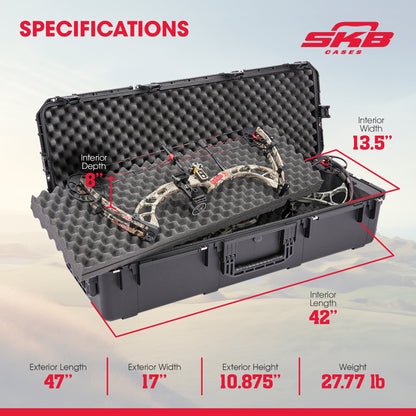 SKB Cases iSeries 3i-4414-10DB Large Double Bow Case with Hard Plastic Exterior - 429779