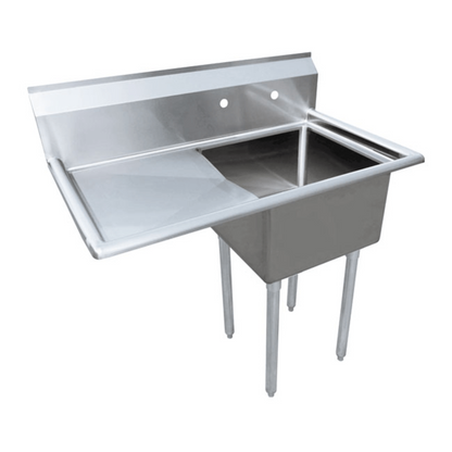Chef AAA , Commercial 1 Compartment Pot Sink 3.5" 1 Drain Board NSF - 41855