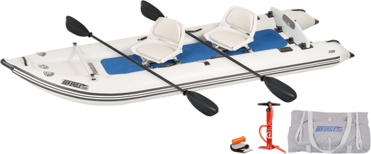 Sea Eagle 437PSK_SW PaddleSki Inflatable Catamaran Boat 2 Person Swivel Seat Package New - 437PSK_SW