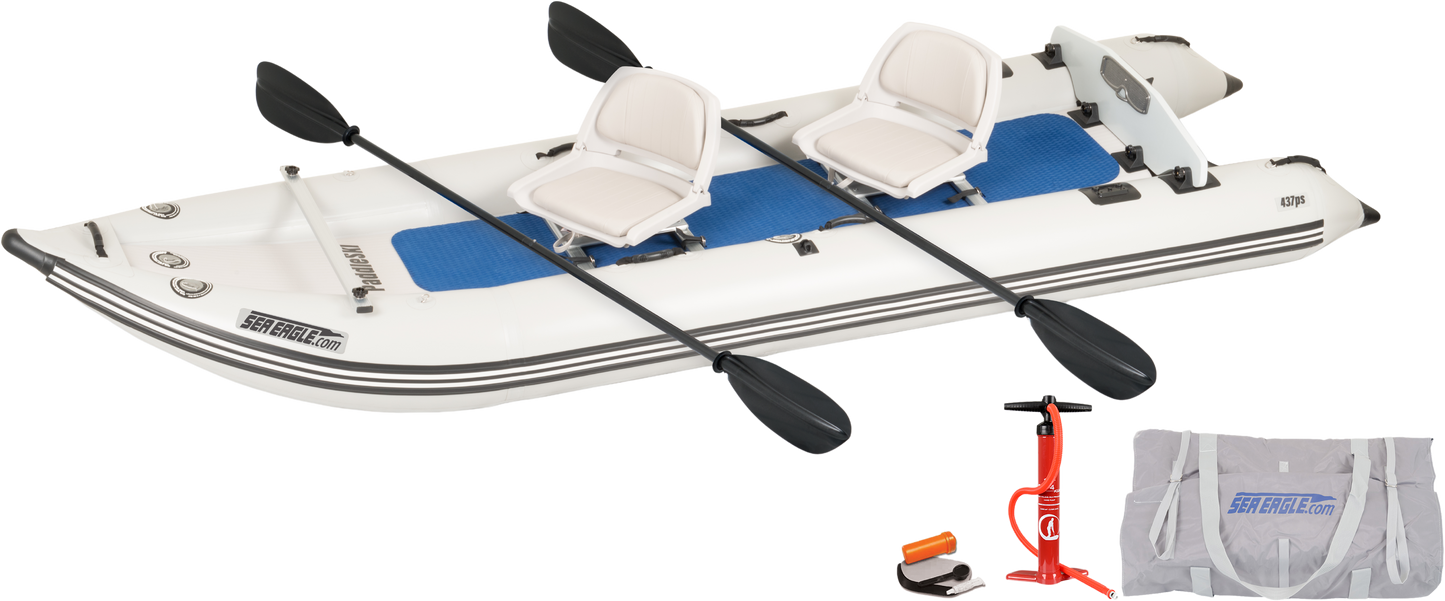 Sea Eagle 437PSK_ST PaddleSki Inflatable Catamaran Boat Solo Start-up Package New - 437PSK_ST