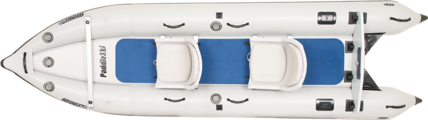 Sea Eagle 437PSK_SW PaddleSki Inflatable Catamaran Boat 2 Person Swivel Seat Package New - 437PSK_SW