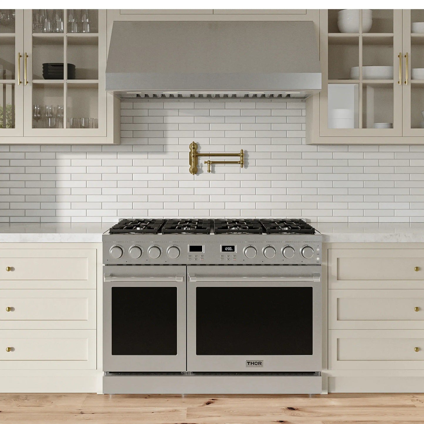 Thor Kitchen 48-Inch Propane Gas Range with 6.8 Cu. Ft. Convection Oven in Stainless Steel  - ARG48LP