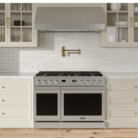 Thor Kitchen 48-Inch Propane Gas Range with 6.8 Cu. Ft. Convection Oven in Stainless Steel  - ARG48LP