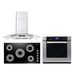 Cosmo 3 Piece Kitchen Package With 36" Electric Cooktop 36" Wall Mount Range Hood 30" Single Electric Wall Oven