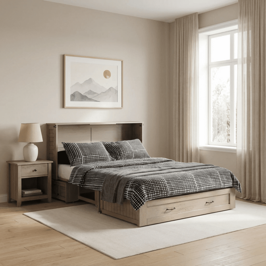 Night and Day Furniture Poppy Queen Murphy Cabinet Bed Complete - MUR-POP-QEN-BDR