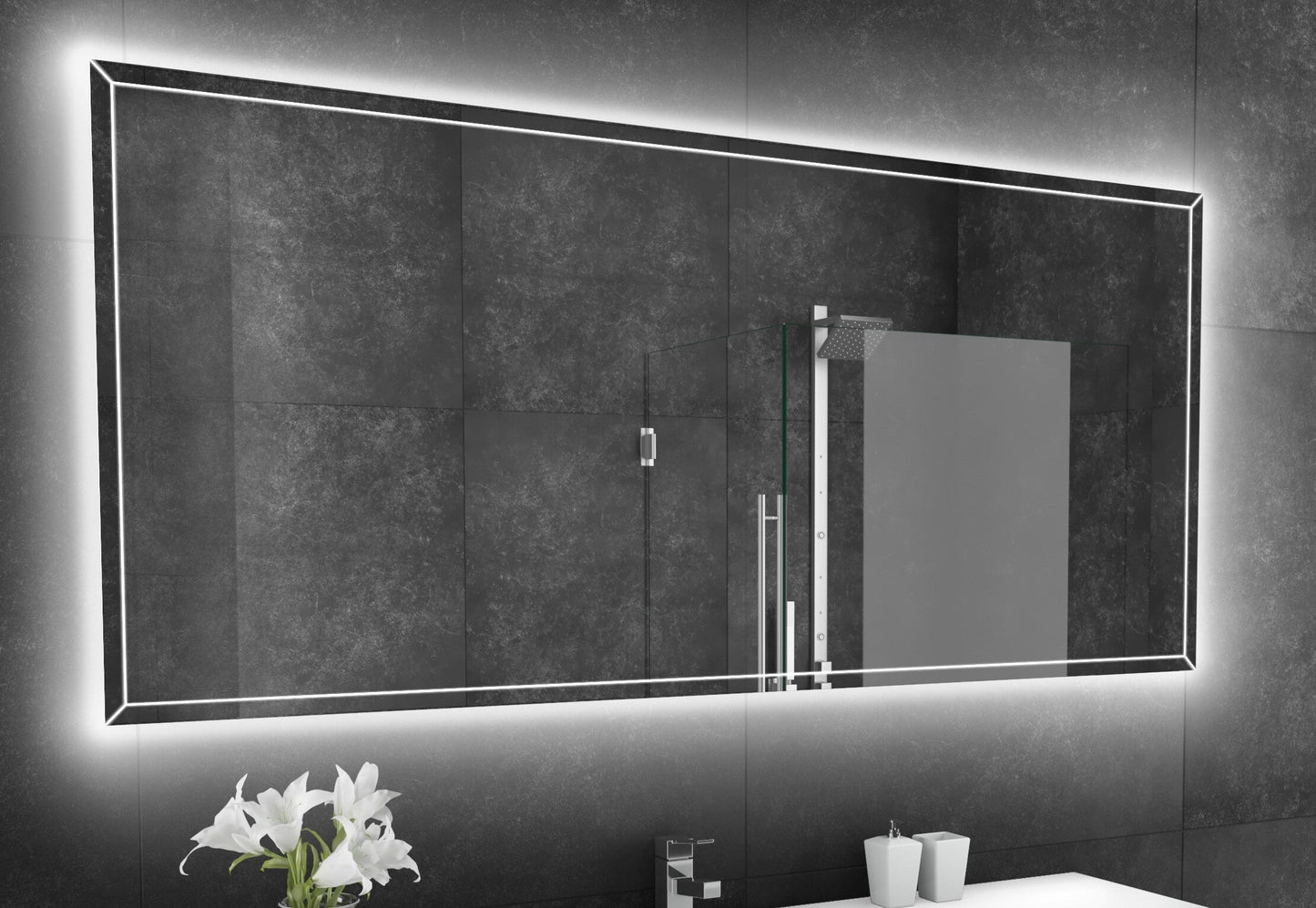 Paris Mirror 70" x 32" Rectangle Athena Dual Lighted Mirror 3000K - ATHEX70323000