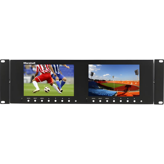 Marshall M-LYNX-702-V3 Dual 7" 3RU 1280x800 LCD Rack Mount Monitor - MLYNX702V3