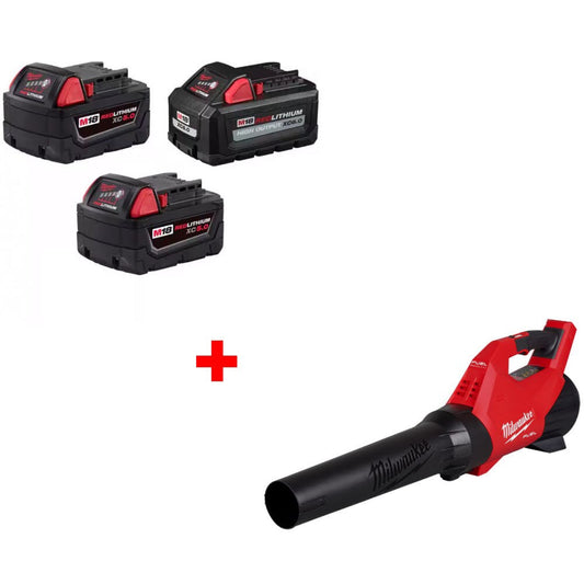Milwaukee 48-11-1856 M18 18V Battery 3-Pack W/ FREE 3017-20 M18 FUEL Blower - 781933