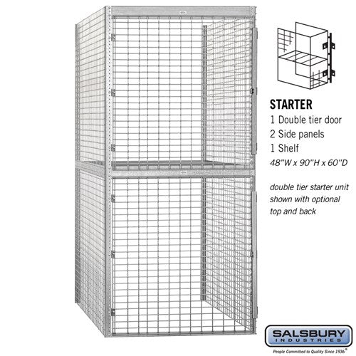 Salsbury 48" Wide Double Tier Bulk Storage Locker - 8243-A