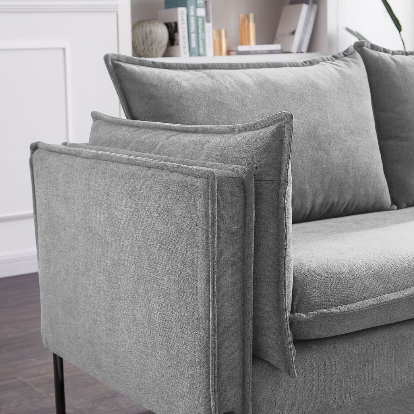 Modway Furniture 87" Gray Sofa with Stylish Black Legs - Contemporary Design, Comfortable Seating & Durable Upholstery - 480910-HOMEROOTS