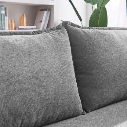 Modway Furniture 87" Gray Sofa with Stylish Black Legs - Contemporary Design, Comfortable Seating & Durable Upholstery - 480910-HOMEROOTS