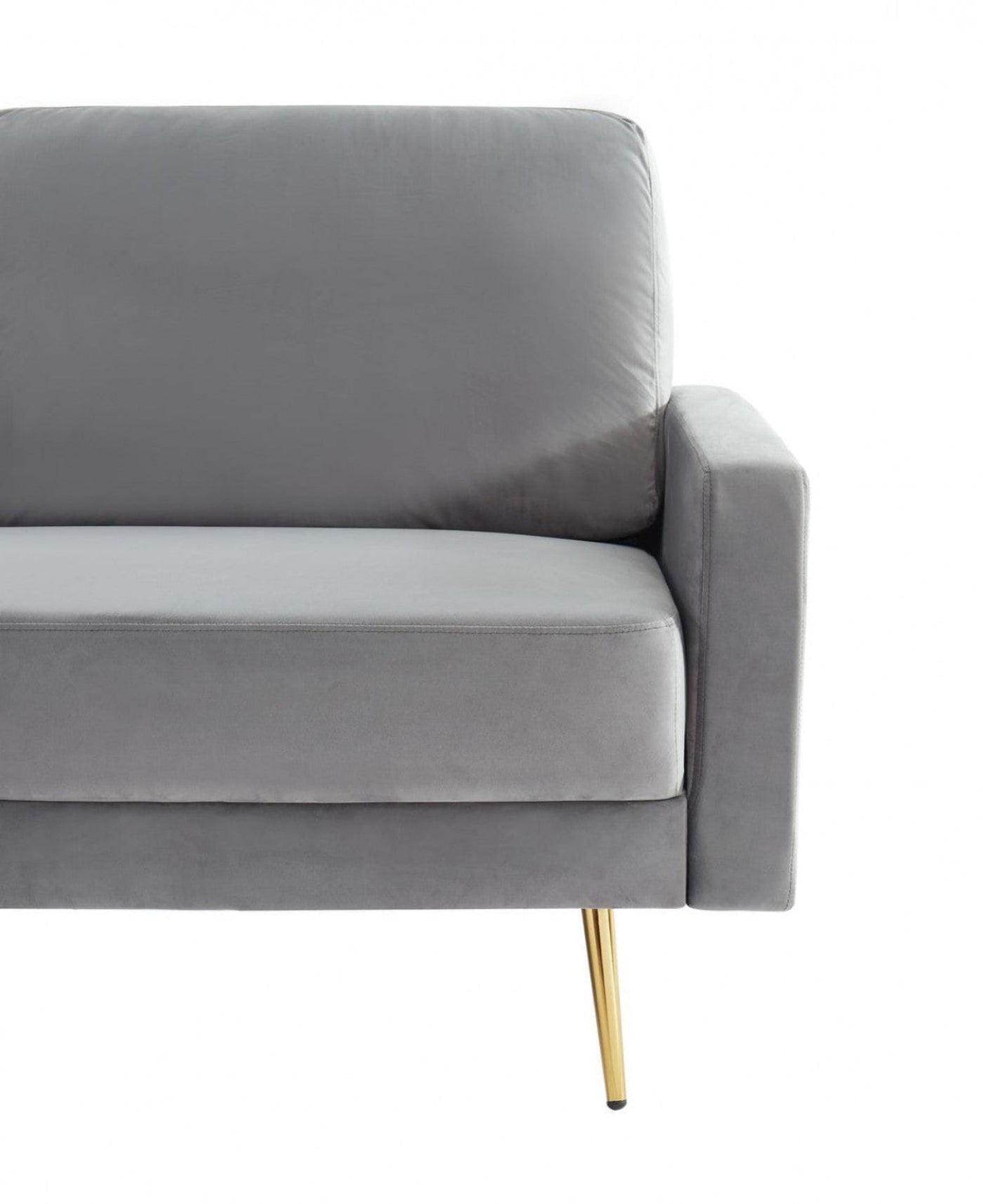 Modway Furniture 72" Gray Velvet Sofa with Elegant Brass Legs - Luxurious Comfort & Modern Design for Your Space - 480917-HOMEROOTS