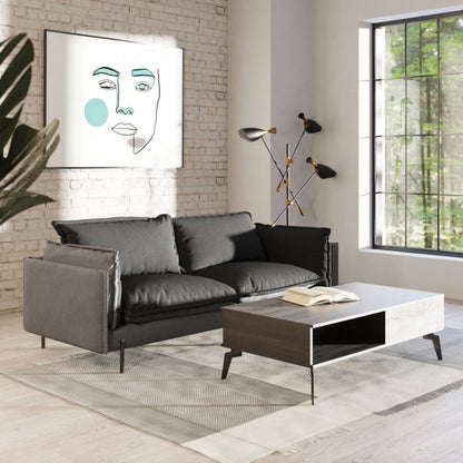 Modway Furniture 87" Luxurious Dark Gray Polyester Blend Sofa with Stylish Silver Legs – Perfect for Any Living Space! - 480928-HOMEROOTS