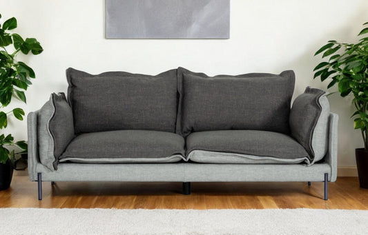 Modway Furniture 87" Luxurious Dark Gray Polyester Blend Sofa with Stylish Silver Legs – Perfect for Any Living Space! - 480928-HOMEROOTS