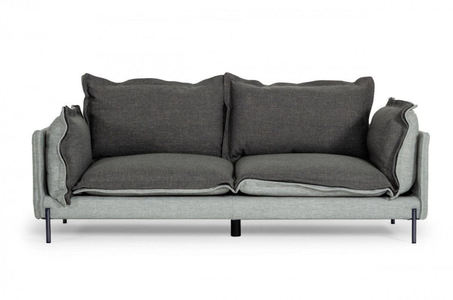 Modway Furniture 87" Luxurious Dark Gray Polyester Blend Sofa with Stylish Silver Legs – Perfect for Any Living Space! - 480928-HOMEROOTS