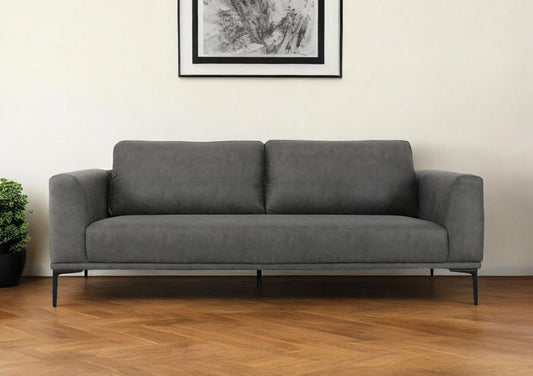Modway Furniture 87" Dark Gray Sofa with Stylish Black Legs - Comfortable Polyester Seating for Modern Living Rooms - 480930-HOMEROOTS