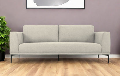 Modway Furniture 87" Beige Sofa with Contemporary Black Legs - Luxurious, Durable, and Stylish Furniture Centerpiece - 480932-HOMEROOTS