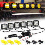 Auxbeam 6/8Pcs 5" 132W Amber DRL LED Pod Lights with Harness – GP00011297
