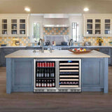 Kings Bottle 48" Glass Door Wine And Beverage Fridge Center Built In - KBU50BW3-FG
