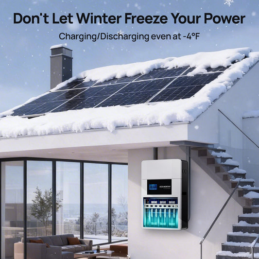 Eco-Worthy 48V 100AH Wall-Mount Lithium Battery LiFePO4 | -4℉ Charge Available | Bluetooth & WiFi |  - GW-L03L100AHBGLXH-1