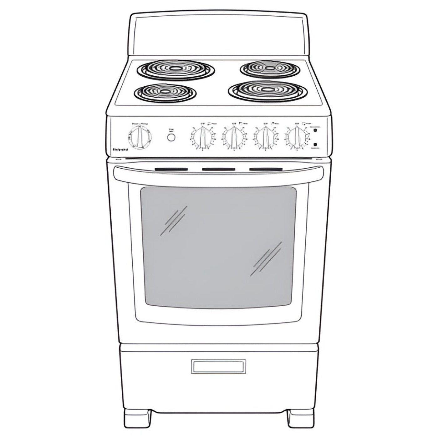 HOTPOINT RAS240DMWW Hotpoint 24" Electric Free-Standing Front-Control Range - RAS240DMWW-KT