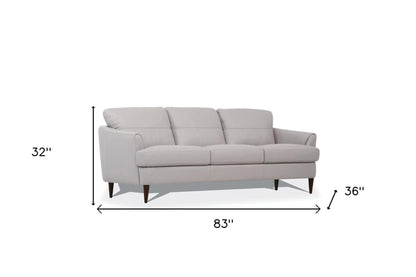 Modway Furniture 83" Pearl Leather Sofa with Black Legs - Luxuriously Comfortable, Elegant Design, Built to Last - 491280-HOMEROOTS