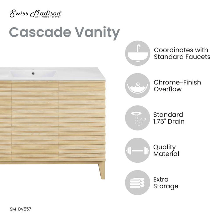 Cascade 48'' Bathroom Vanity in Natural Oak