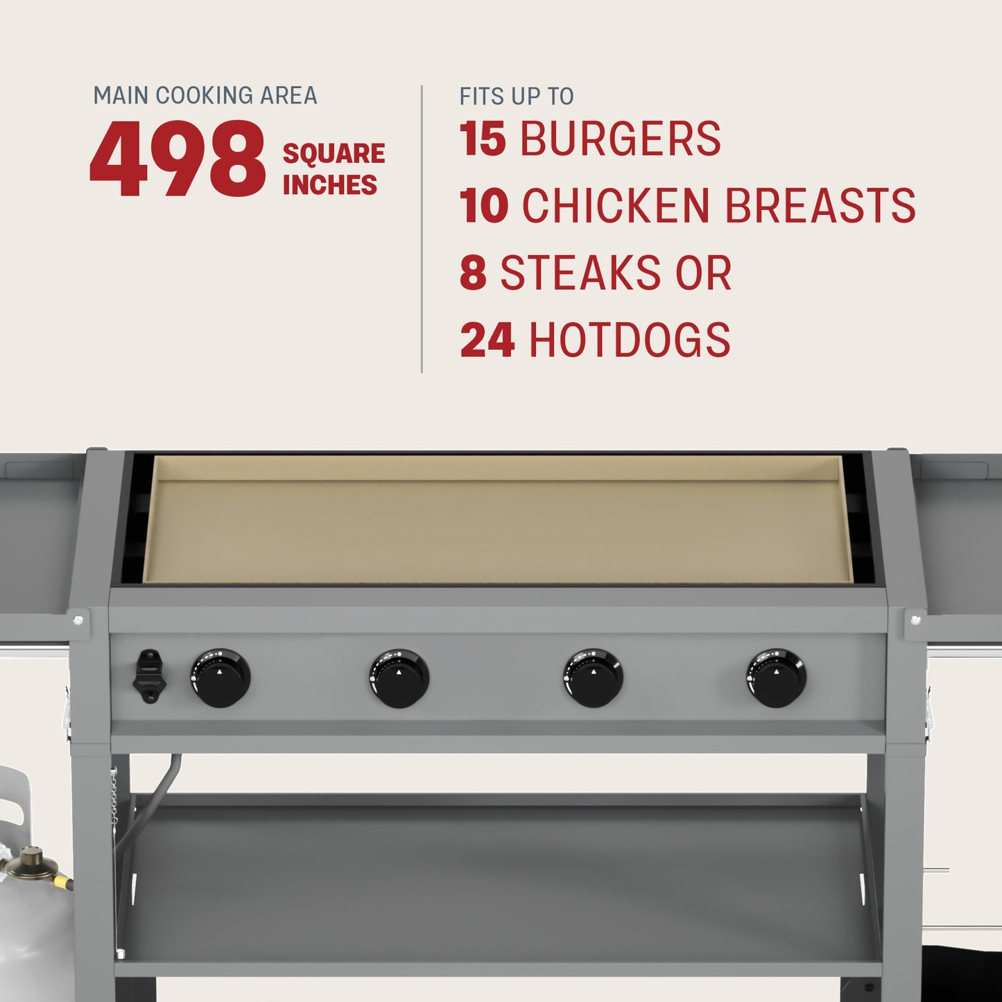 TYTUS Fresno 4-Burner Flat Top Griddle - TDT-471-0101